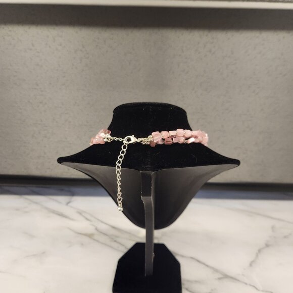 Premier Designs Catalina Rose Quartz Three-Strand Necklace Pink Quartz Necklace - Picture 4 of 12
